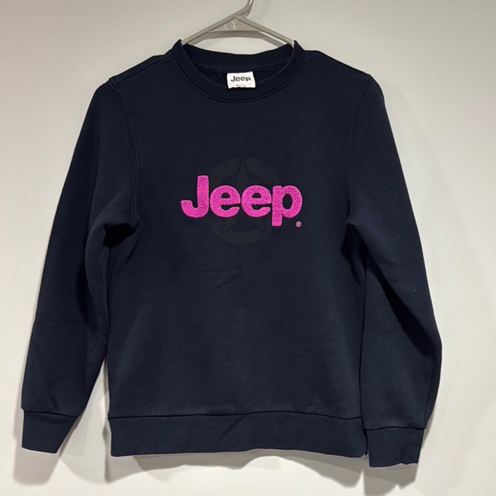 Jeep Black Crewneck with Pink Logo Women’s Size Small